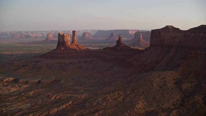 Aerial view of canyons with rocky and geological formations