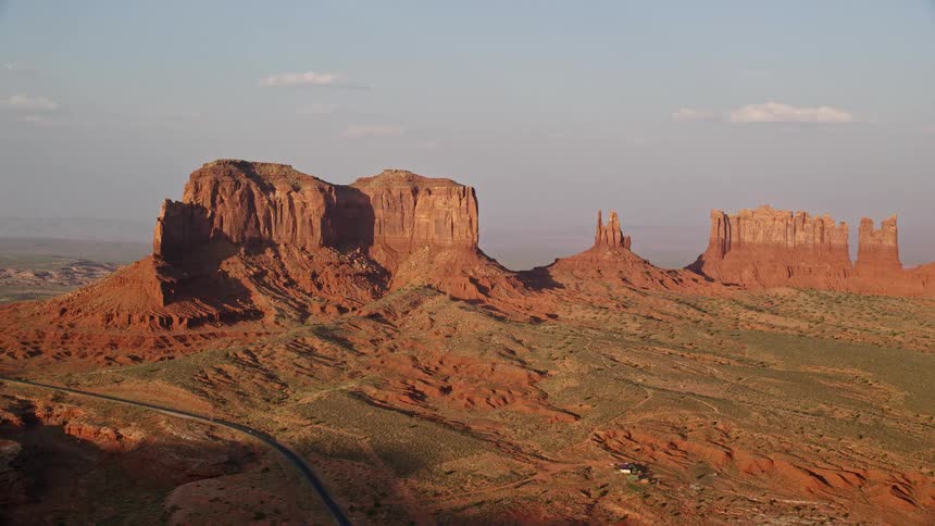 Aerial view of a canyon with natural and geological rock formations and cliffs