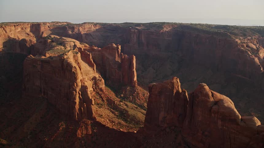 Aerial view of rocky mountains valleys and geological formations