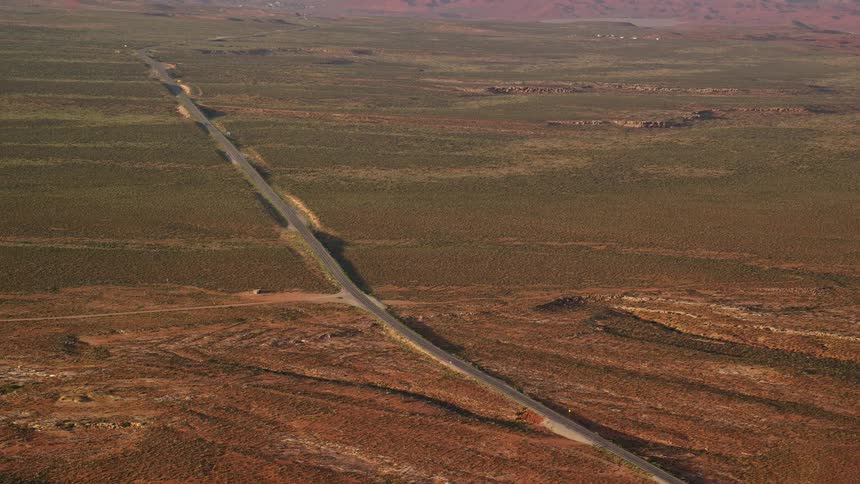 A huge highway crossing a dry desert