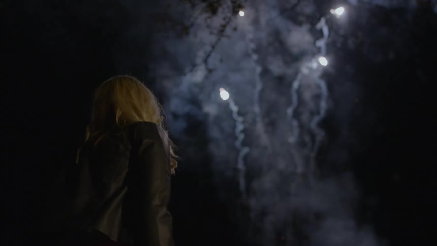 Fireworks explode in the night