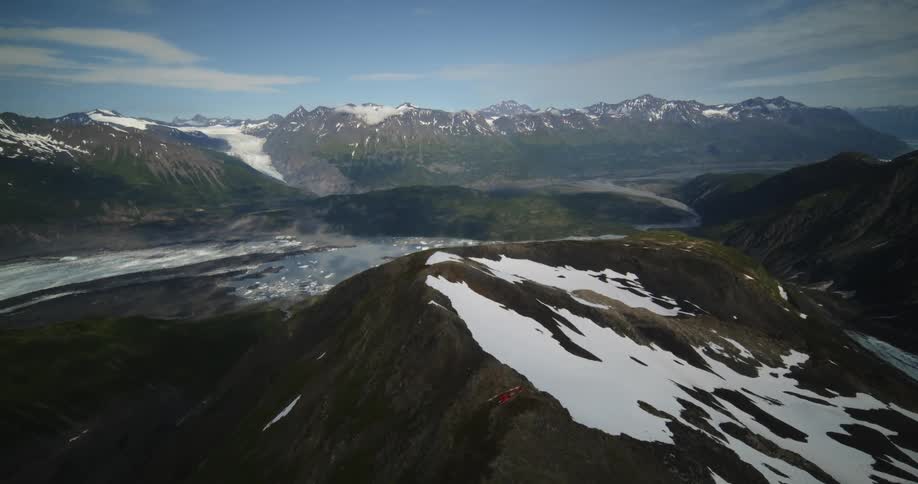 The mountain range covers the landscape