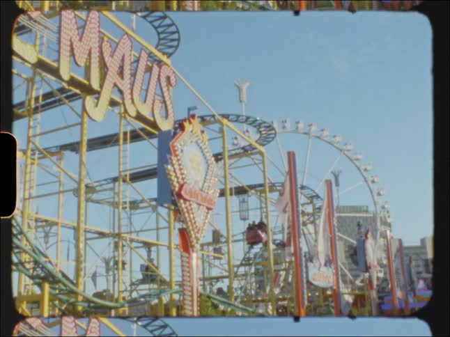 Roller coaster at an amusement park