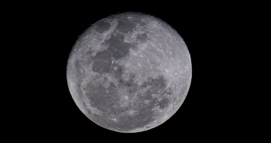 The full moon in space