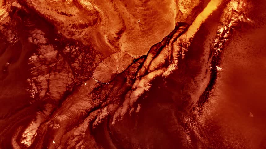 Abstract art of a sea with red sand