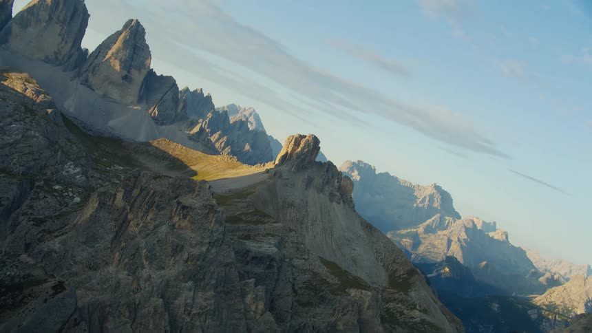 A region with rocky stone mountains in the nature