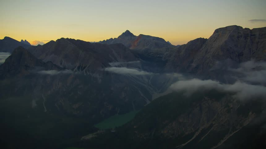 A region with huge mountains above the clouds