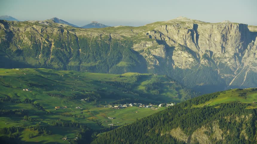 A small town is in the valley