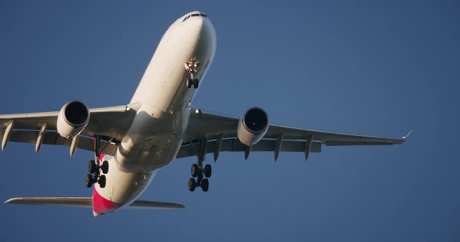 An airplane taking flight during the sunny day