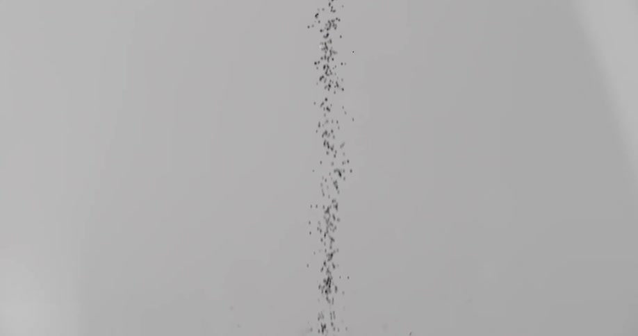 The sand is falling in the hourglass