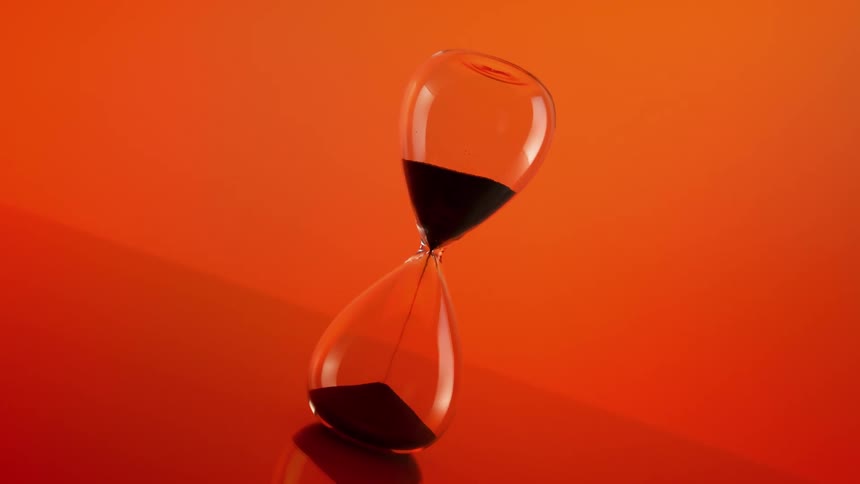 A video of a rotating hour glass