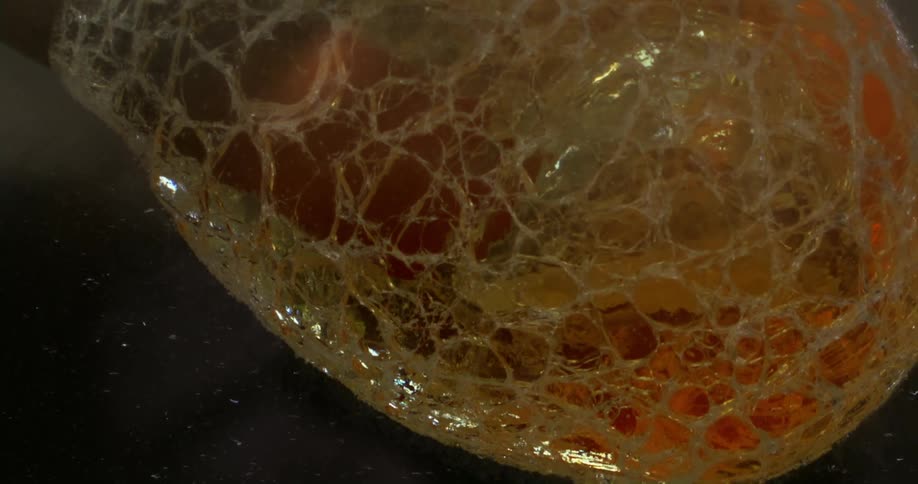 Crackle glass orb close up