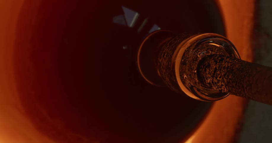 Glass inside the oven in its solid state undergoing formation