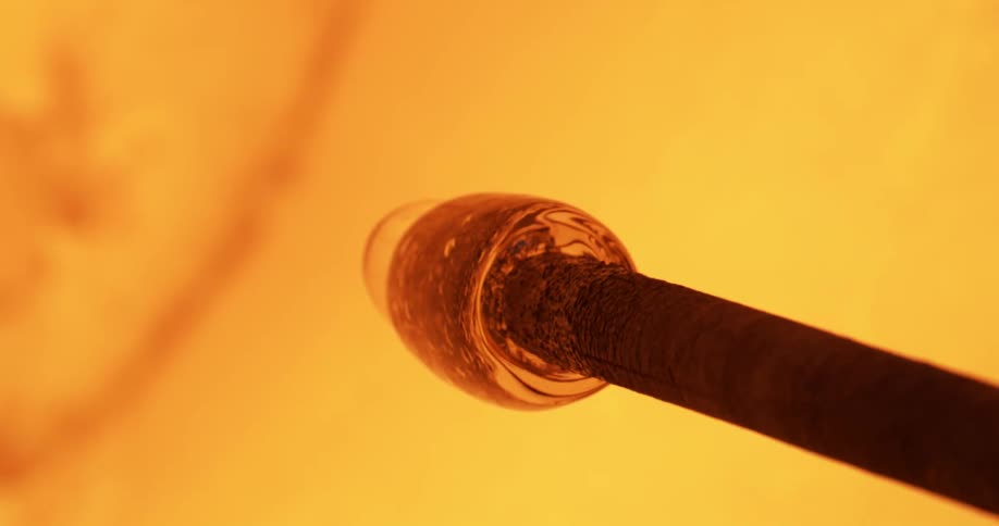 Glass blowing in process