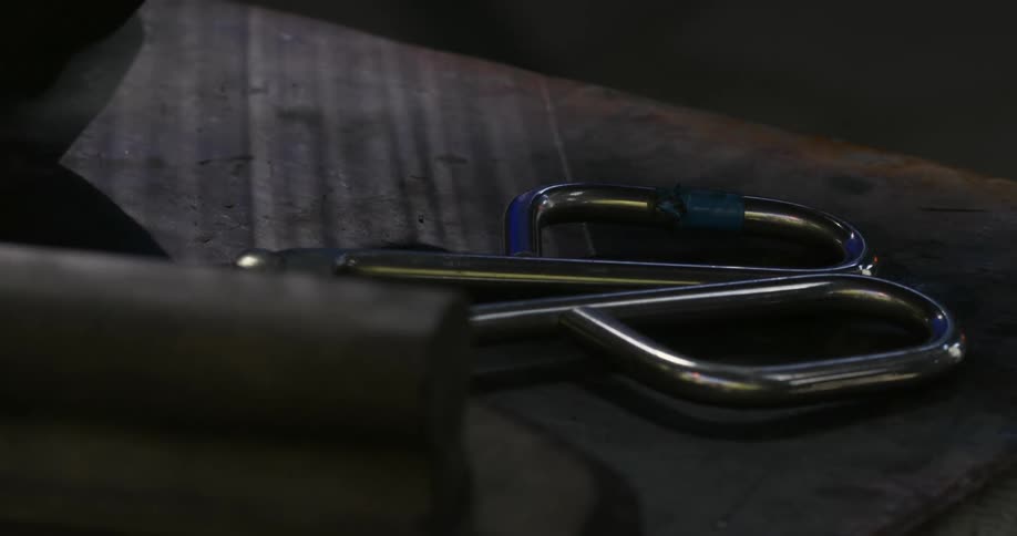 Scissor handles on wood table
