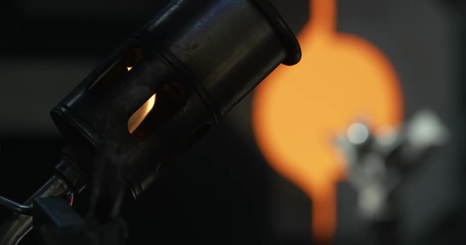 Fire coming out of a blowtorch