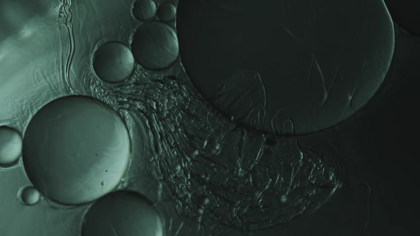Abstract bubbles impacting in transparent liquid