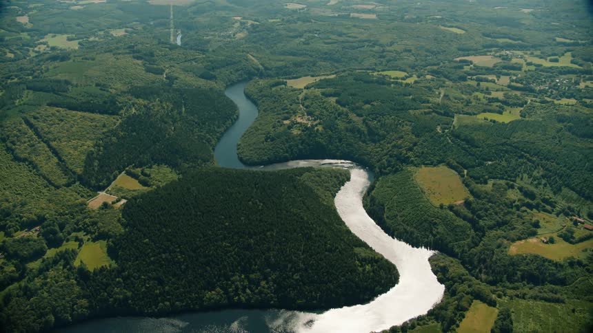 A river runs through the landscape