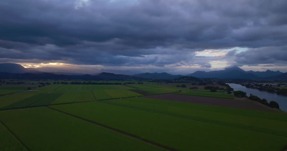 The landscape is full of farm land