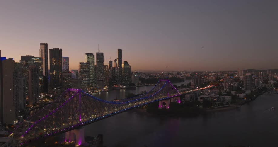 The sun is setting on the city