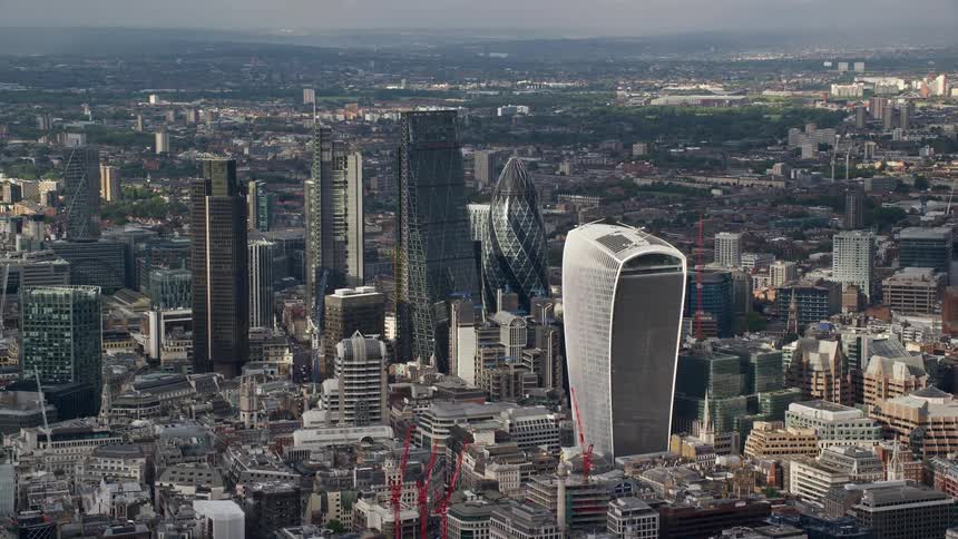 Tall buildings fill the city