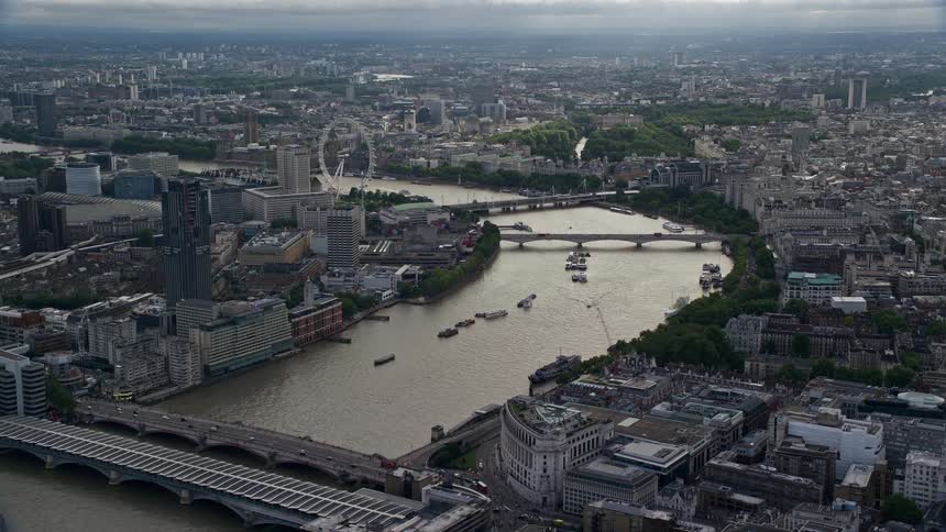 The city is filled with many buildings