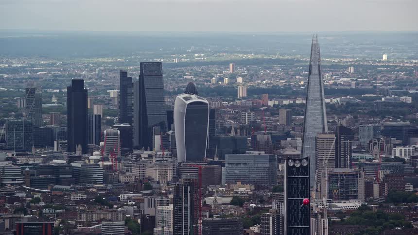 Landscape of buildings and skyscrapers in a metropolis at midday