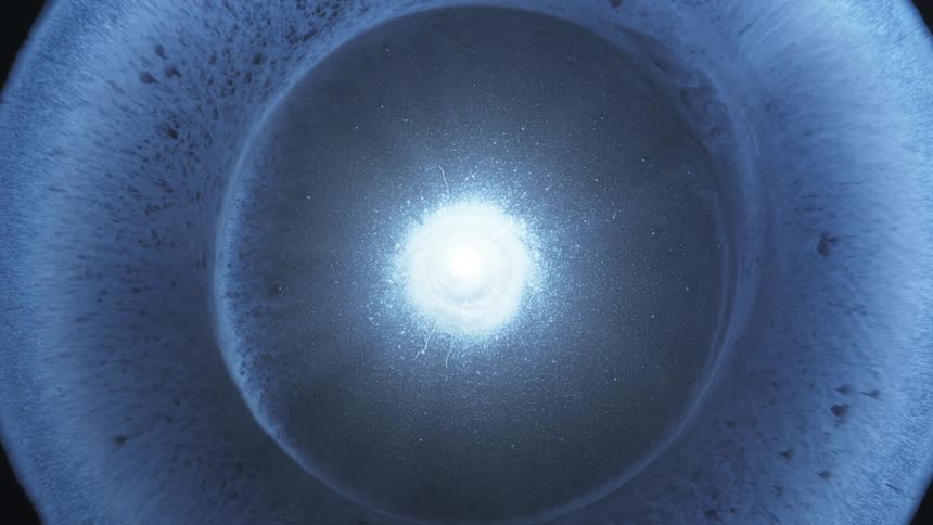 An astronomical object exploding making a shock wave and lightning