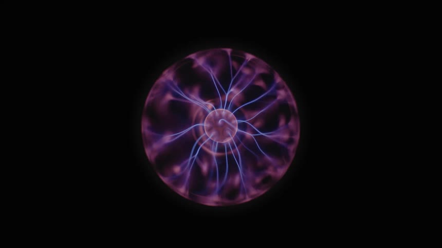 Pink and purple lights of plasma ball
