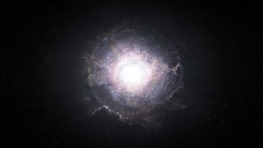 Light explosion in dark sky