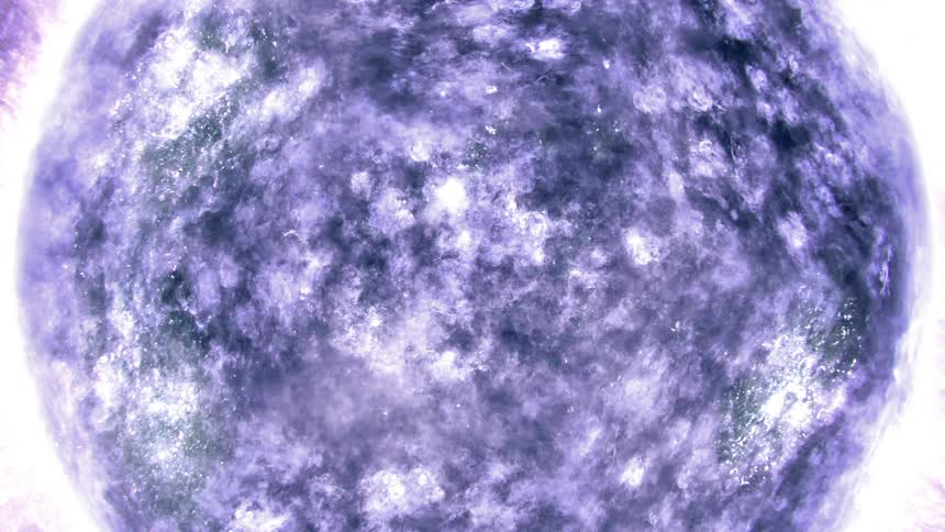 Abstract purple planet exploding in outer space