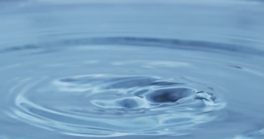 Water droplet falls into body of water