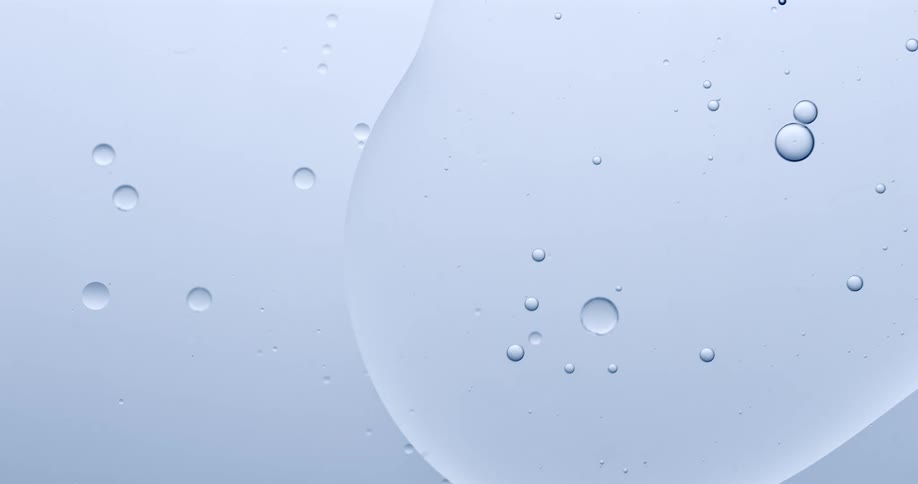 Both fluids in nonmiscible solution contain bubbles