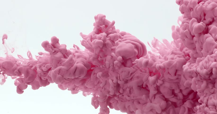 Pink abstract moving smoke on a white background