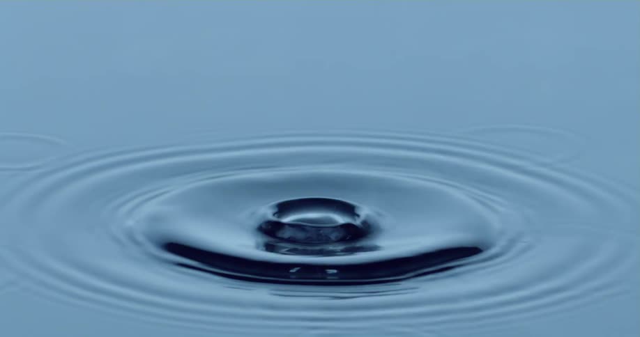Droplet falls into a body of water