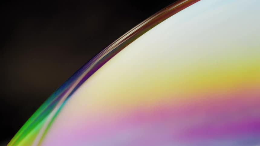 A rainbow sphere floating in space