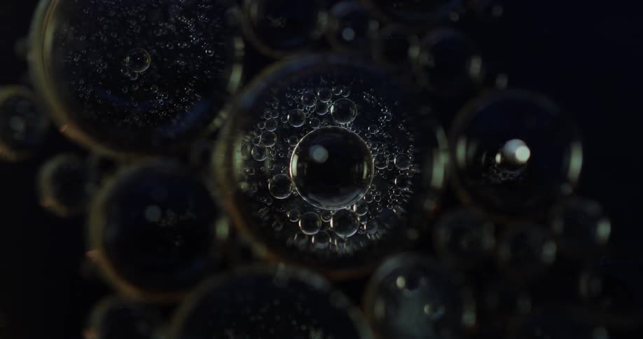Light brightens on clear foaming bubbles
