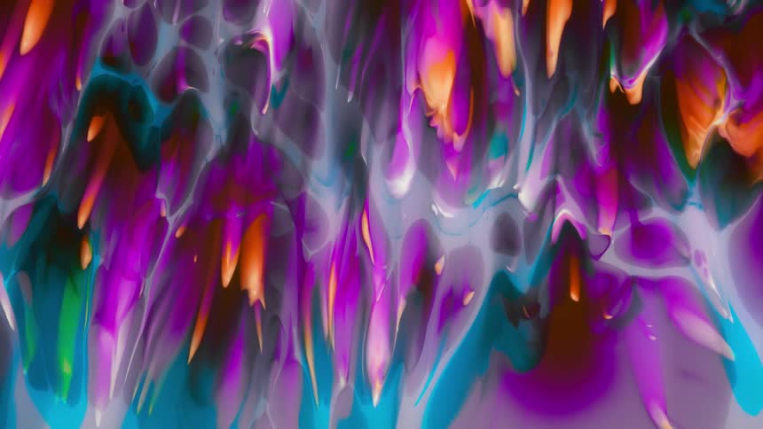 Abstract and colorful liquid in motion on a canvas