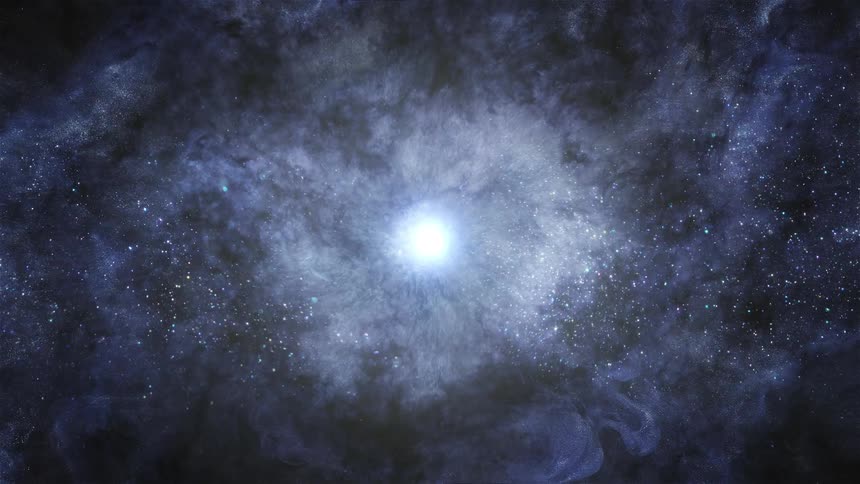 Clouds on a nebula collapse on a star