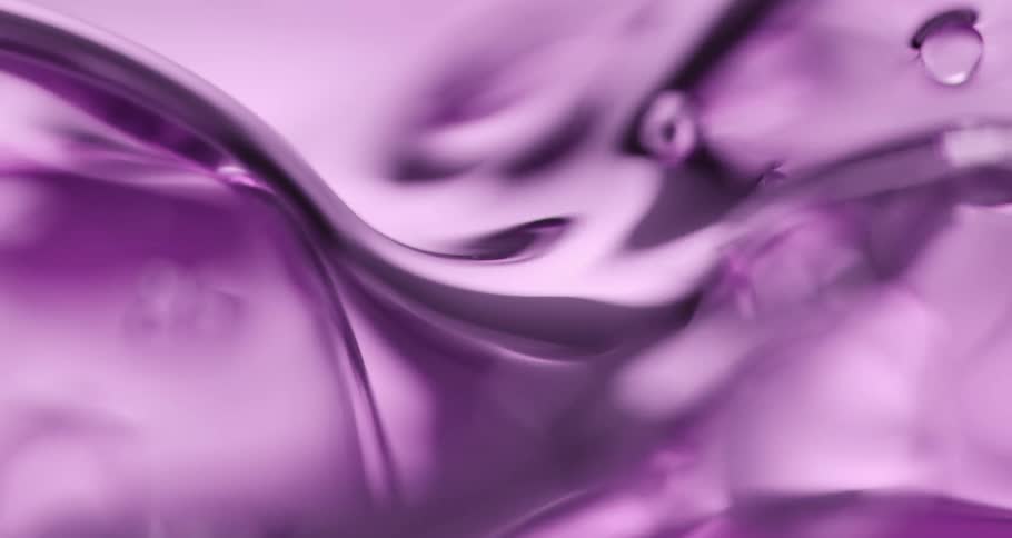 Bubbles in abstract purple water in motion with special effects