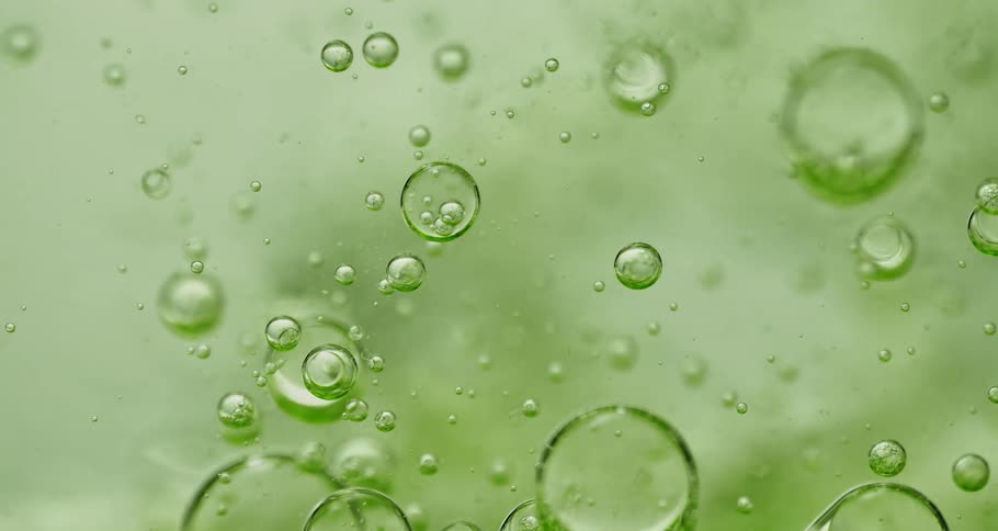 Dense abstract liquid with small bubbles in motion