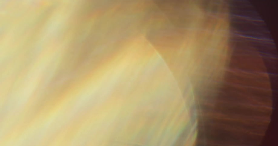 A car light reflection at night