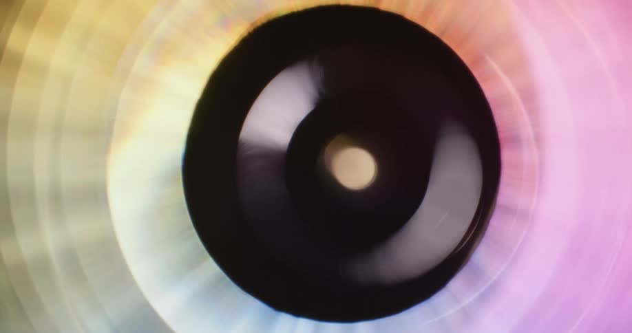 A black hole grows and fills an organic pastel environment and shrinks back down