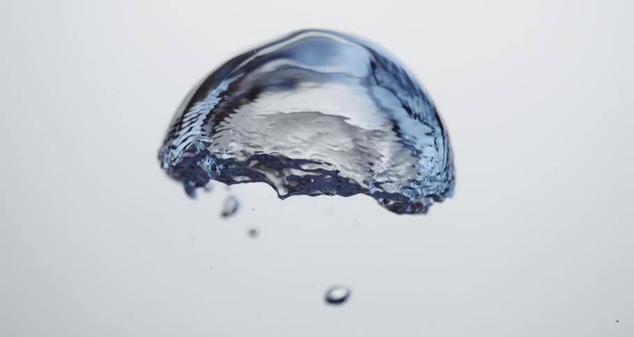 Abstract water bubbles rising in slow motion