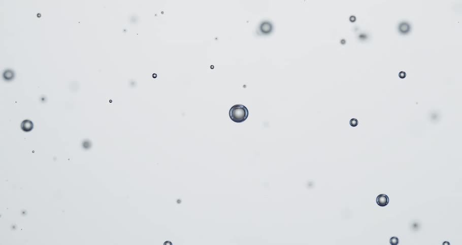 Tiny bubbles are rising upwards