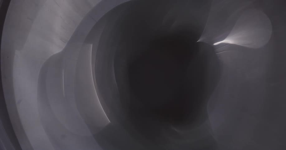 Reflection of light flares against a black background
