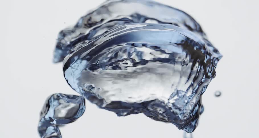 The bubbles of water rise in the air