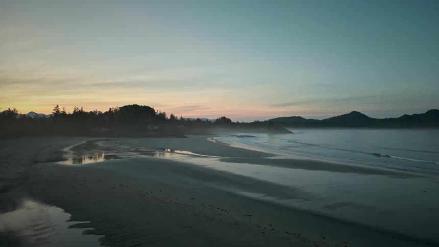 Landscape of the beach at sunrise