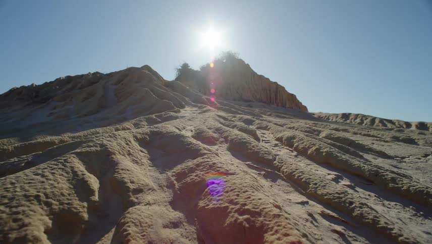 Hills in a desert area on a sunny day