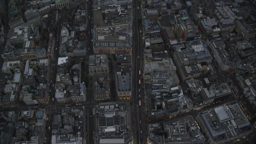 Aerial view of a city with buildings and urban areas